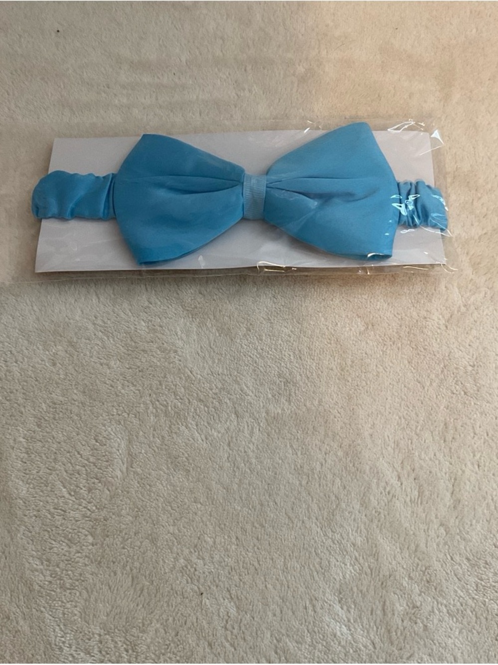 Light Blue Bow Elastic Headband for Kids